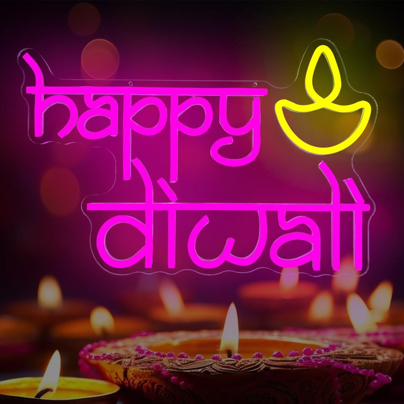 Lighting Decoration For Diwali - ป้ายไฟนีออนดีวาลี ใช้พลังงานจาก USB ไฟ LED ปรับความสว่างได้