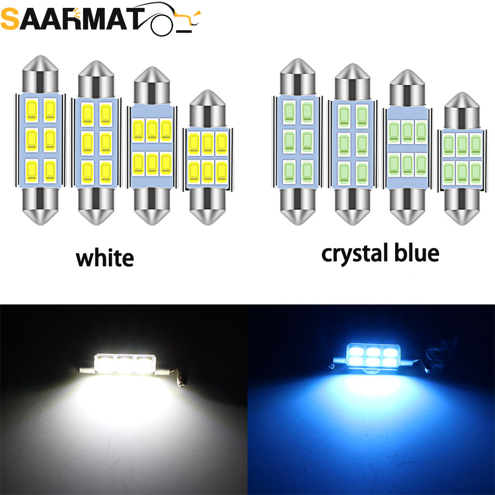 Colour Changing Bulb - 4ชิ้นC5W LedรถFestoon-31mm 36มิลลิเมตร39มิลลิเมตร42มิลลิเมตรสําหรับรถป้ายทะเบียนไฟอ่านหนังสือหลอดไฟสีขาวคริสตัลสีฟ้า
