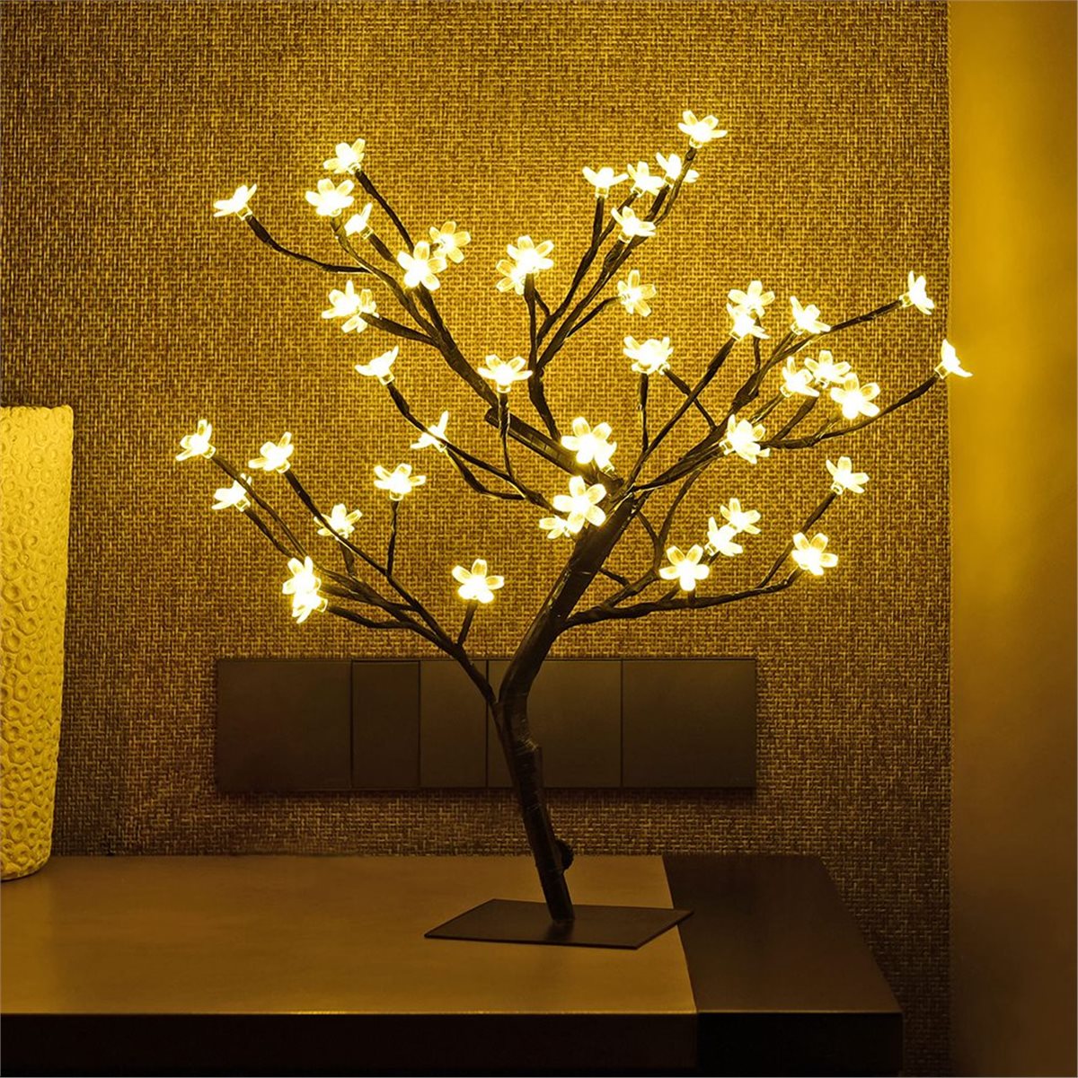 Decor Lighting Discount - โคมไฟตั้งโต๊ะ LED ลดราคาพิเศษ ลายดอกซากุระ สำหรับห้องนอน ห้องนั่งเล่น