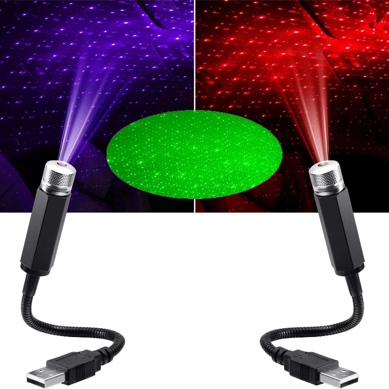 Star Projector Night - ไฟกลางคืน LED ลายท้องฟ้าเต็มดาว สำหรับรถยนต์ ไฟฉายโปรเจคเตอร์กาแล็กซี่ 5V