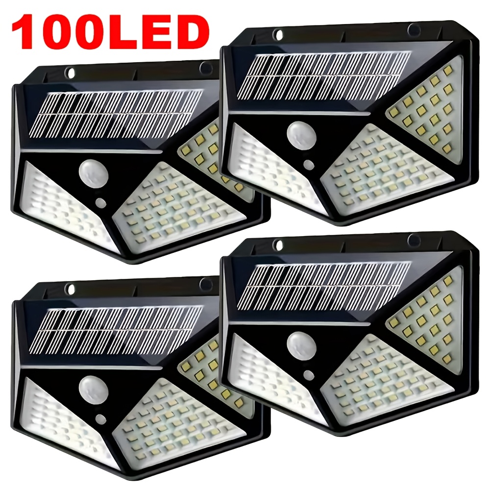 Lighting Decor Outdoor - ไฟสวนโซลาร์เซลล์ 100LED สำหรับภายนอกอาคาร พร้อมเซ็นเซอร์ตรวจจับความเคลื่อนไหว กันน้ำ ใช้ติดผนัง