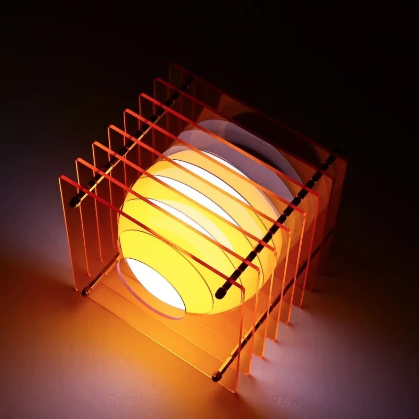 Lighting Decoration For Home - โคมไฟดวงจันทร์ DIY อะคริลิกหลายชั้น ตกแต่งโต๊ะทำงาน สร้างบรรยากาศ แสงไฟประดับห้อง