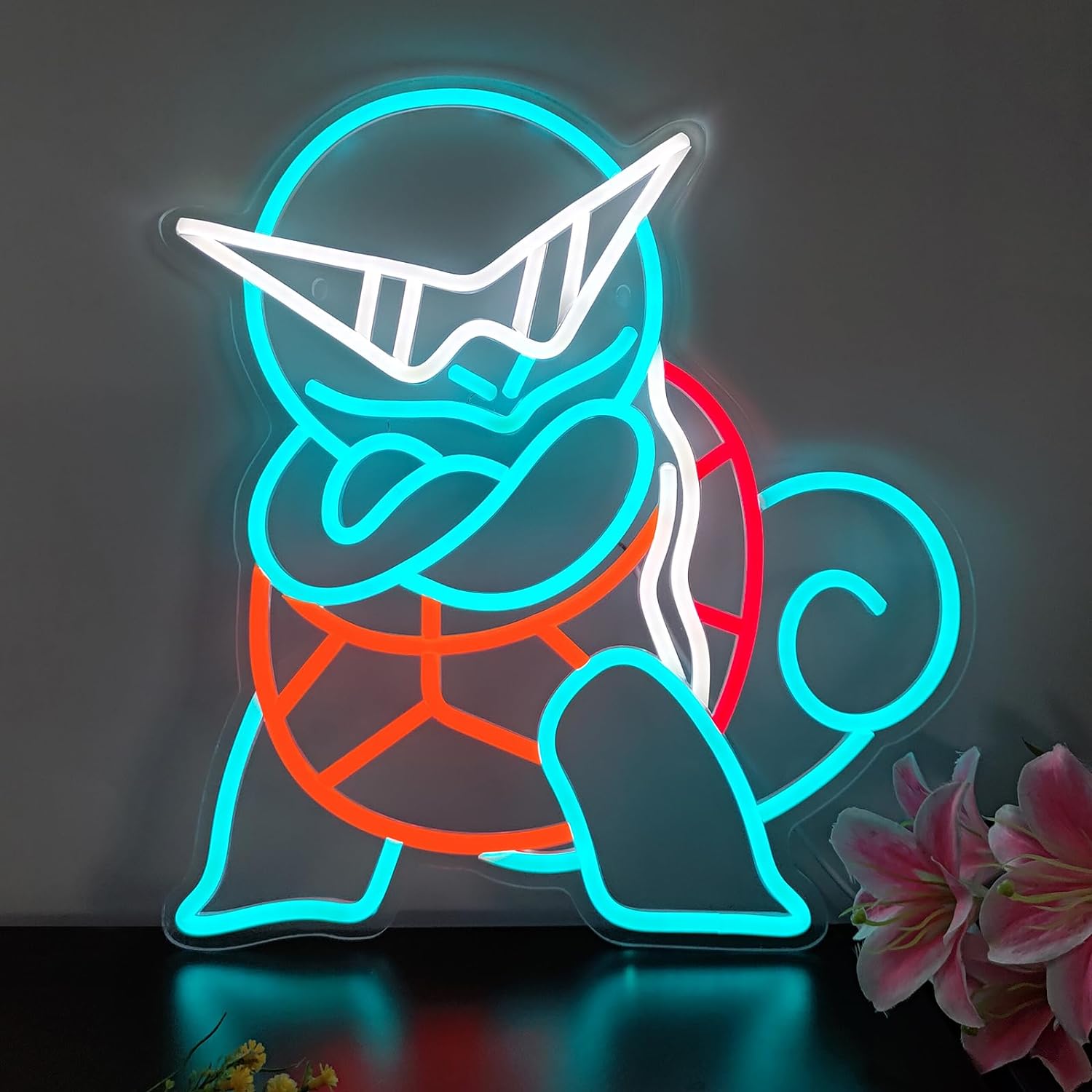 Lighting Room Decor Items - ป้ายไฟนีออนโปเกมอน สควิร์เทิล ไฟ LED ติดผนัง ปรับความสว่างได้