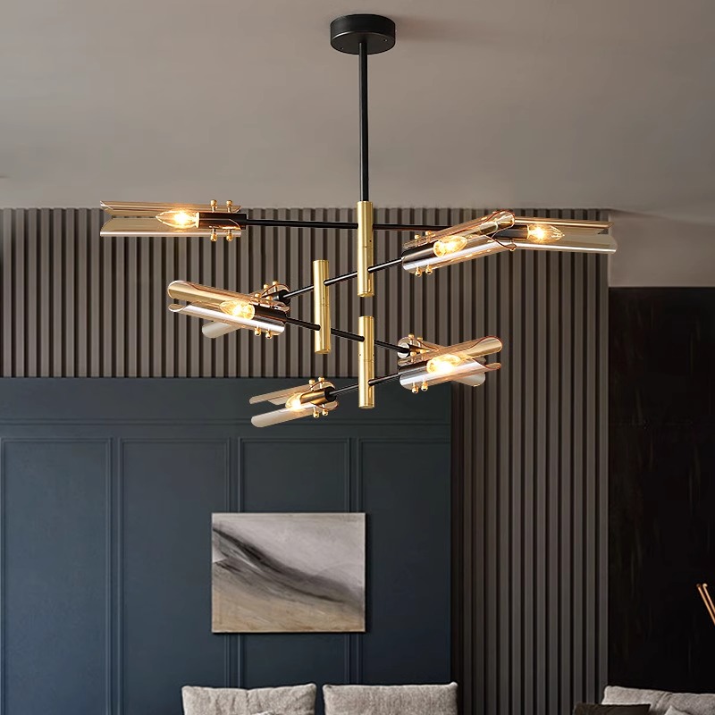 Decor Lighting Discount - ส่วนลด, โคมไฟแขวน LED หลอดแก้วสีเทาควันบุหรี่, โคมไฟระย้าสำหรับห้องรับประทานอาหาร, โคมไฟตกแต่งเพดานสำหรับห้องนั่งเล่น,