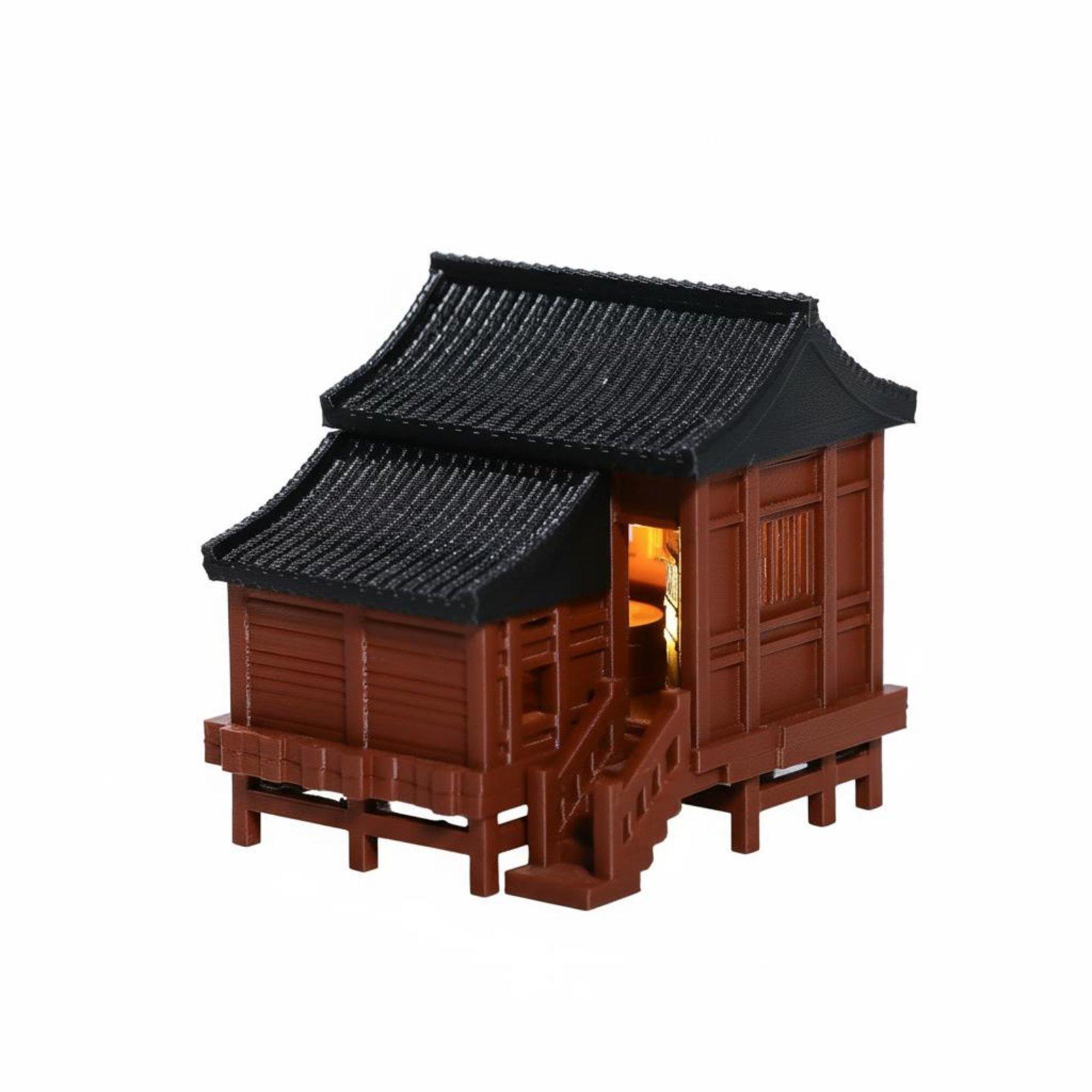 Lighting Decor For House - บ้านจำลองภูมิทัศน์ขนาดเล็ก สถาปัตยกรรมโบราณ พร้อมไฟ LED ตกแต่งฉากขนาดเล็ก สำหรับตกแต่งบอนไซ