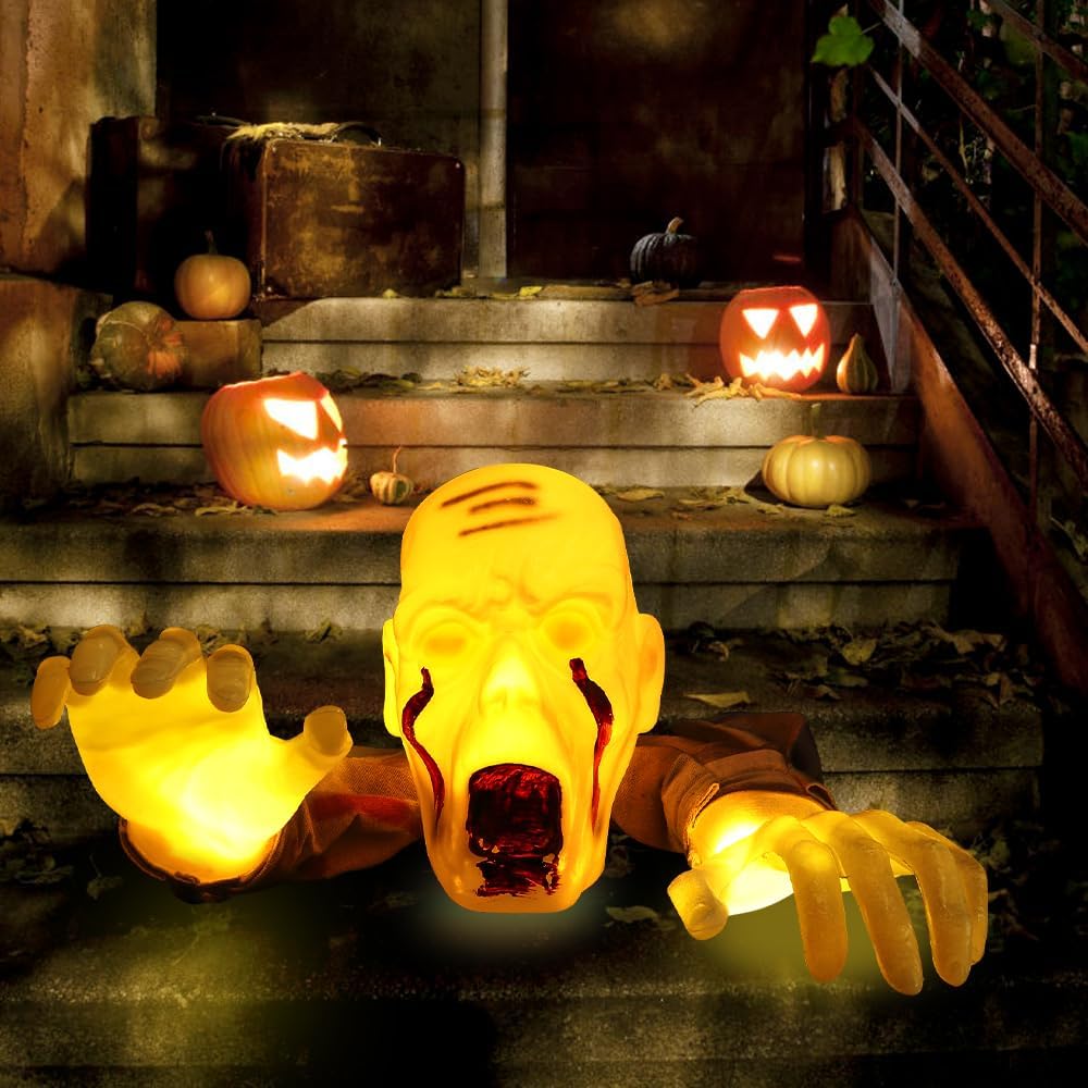 รูปปั้นซอมบี้สมจริงฮาโลวีนตกแต - Lighting Decor For House บทวิจารณ์และราคา