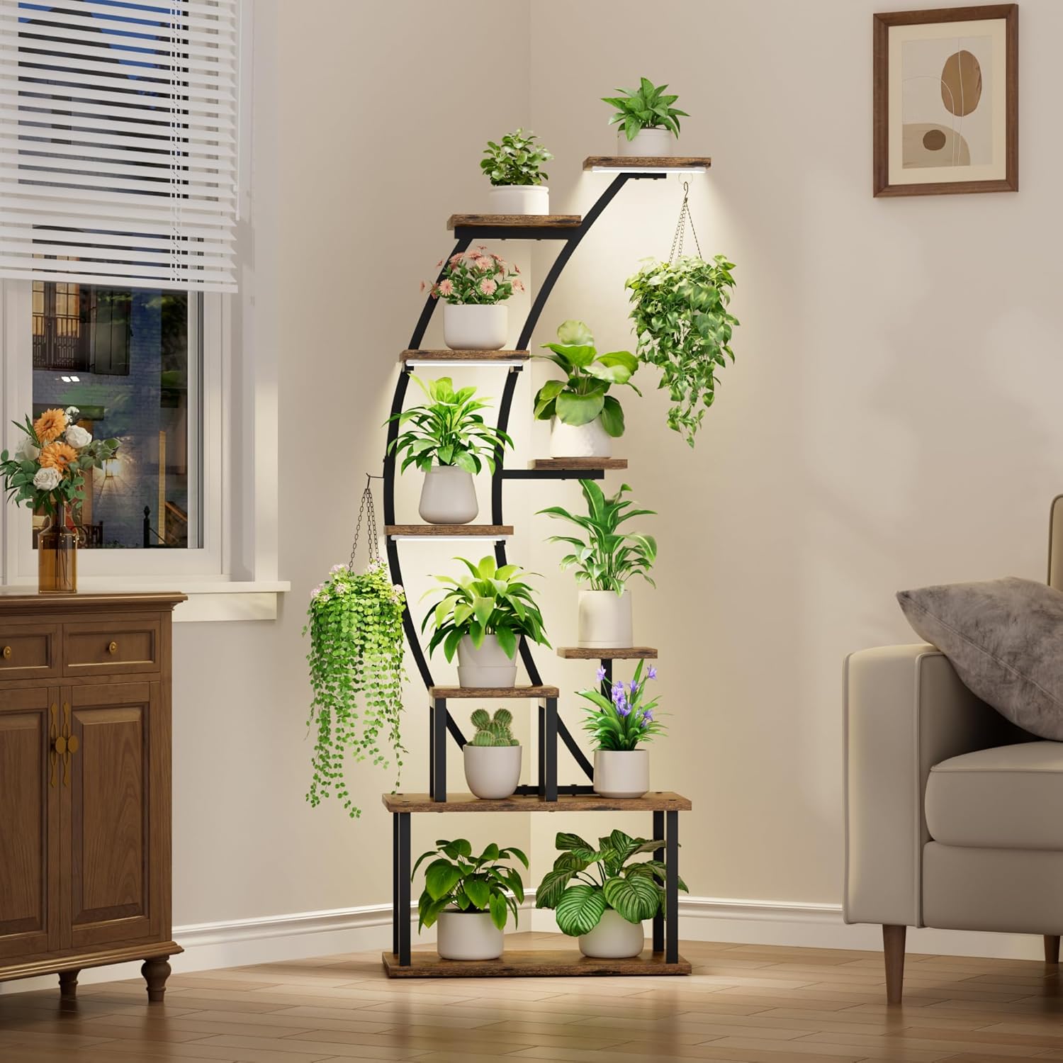 ชั้นวางต้นไม้ในร่มพร้อมไฟปลูกต - Lighting Decoration Stand บทวิจารณ์และราคา