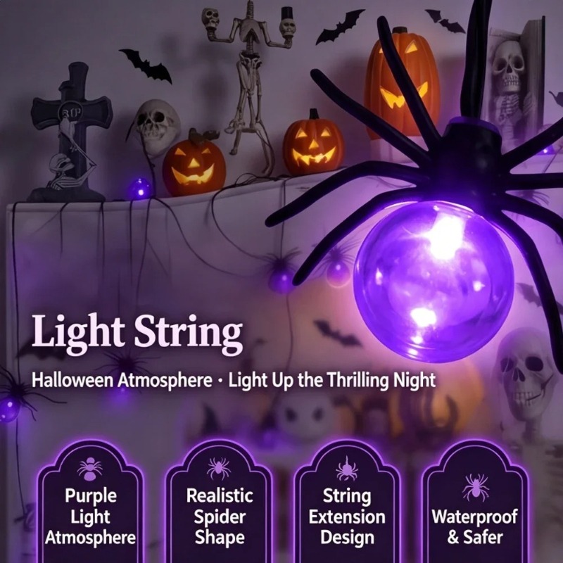 ไฟสาย LED รูปแมงมุมใช้พลังงานจ - Lighting Decor Outdoor บทวิจารณ์และราคา