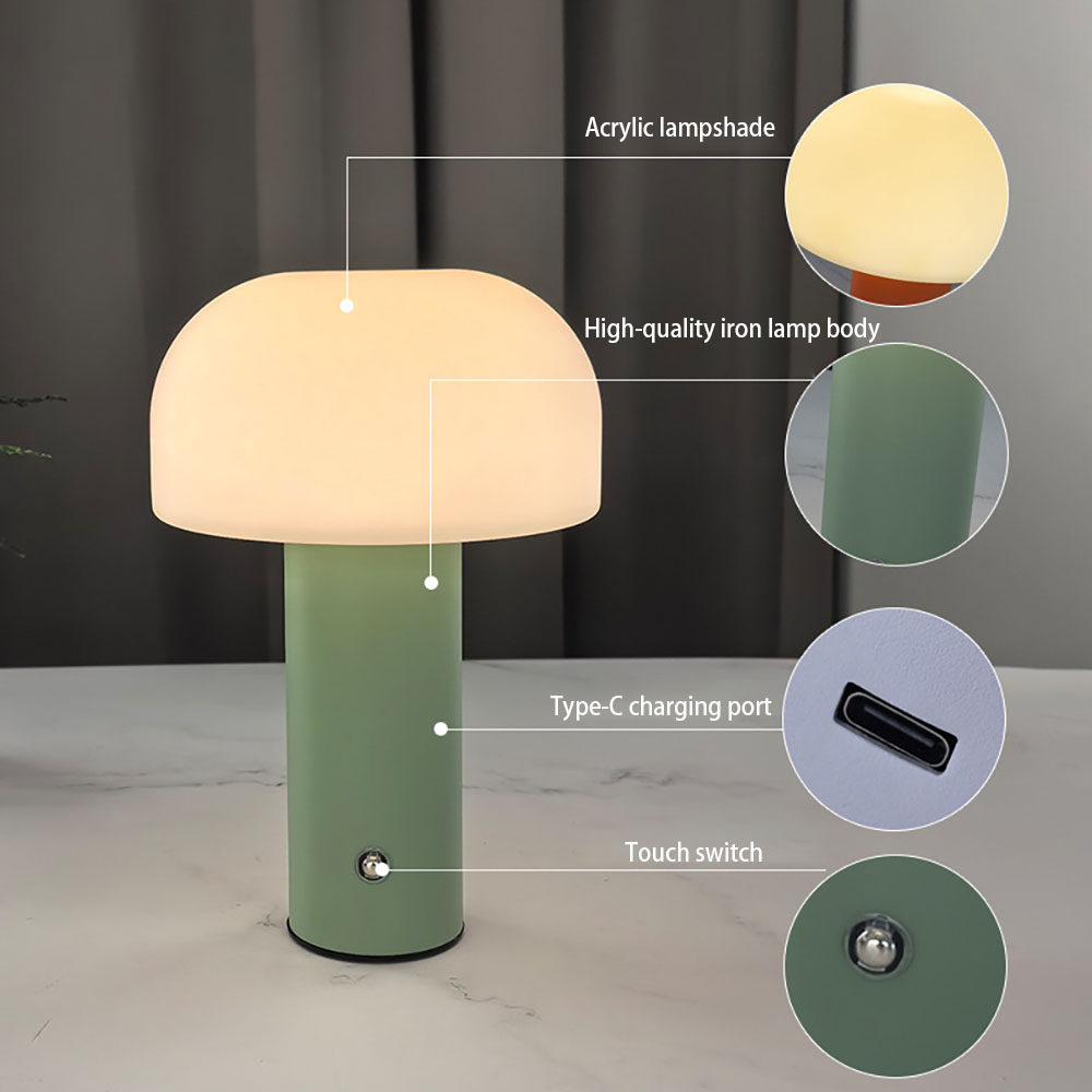 โคมไฟตั้งโต๊ะหรี่แสงได้3สี, ให - Mushroom Table Lamp บทวิจารณ์และราคา