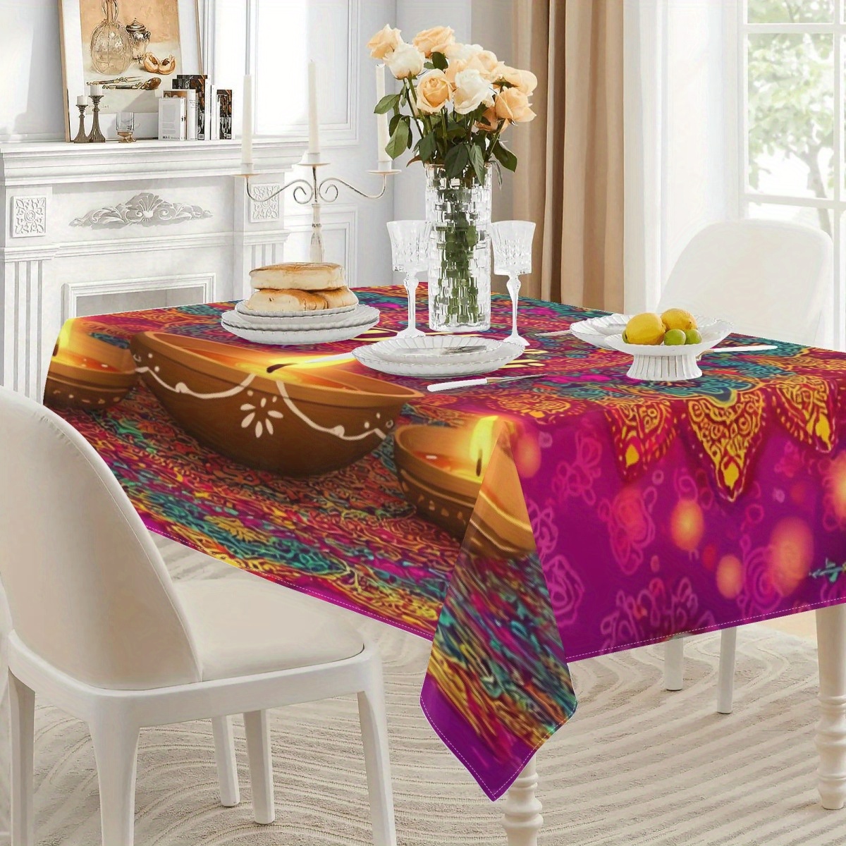 ผ้าปูโต๊ะทรงสี่เหลี่ยมสำหรับตก - Lighting Decoration For Diwali บทวิจารณ์และราคา