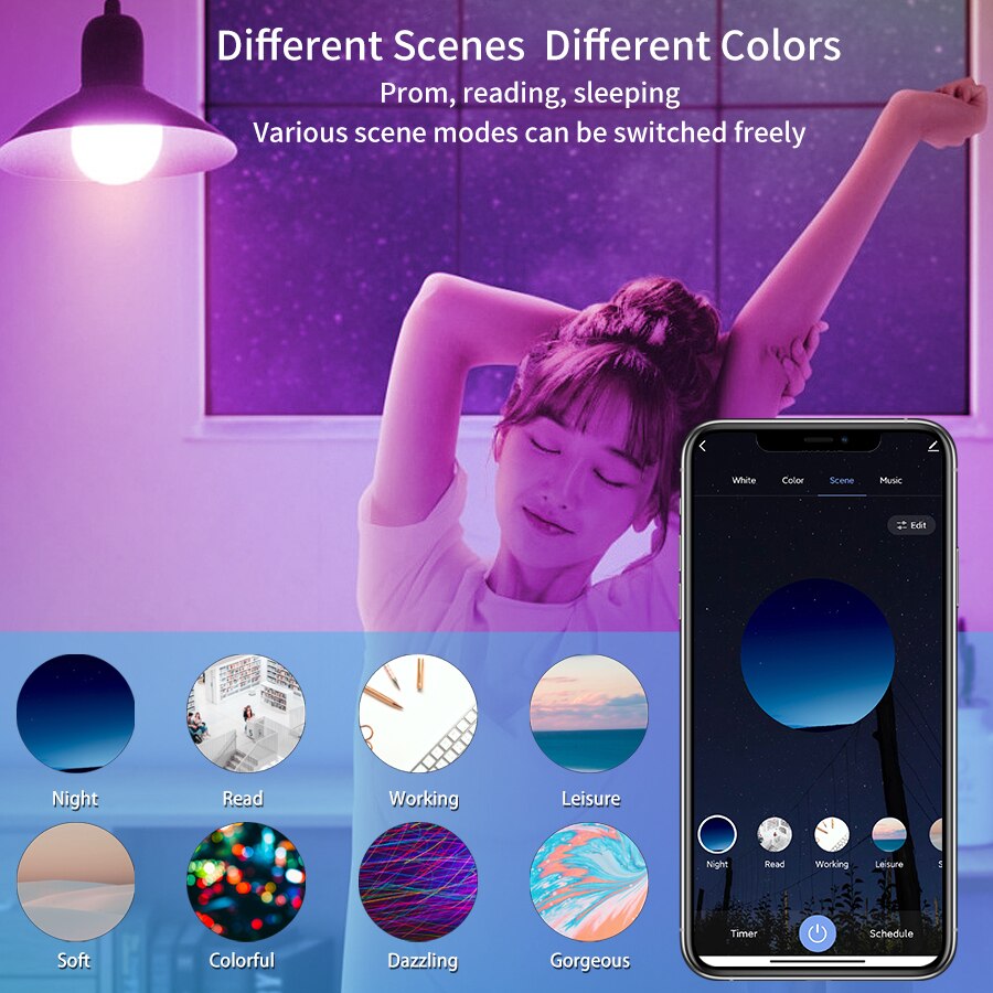 หลอดไฟ LED บลูทูธ Tuya ปรับควา - Colour Changing Bulb บทวิจารณ์และราคา