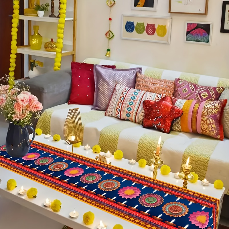 ผ้าปูโต๊ะลินินลายไฟประดับสำหรั - Lighting Decoration For Diwali บทวิจารณ์และราคา