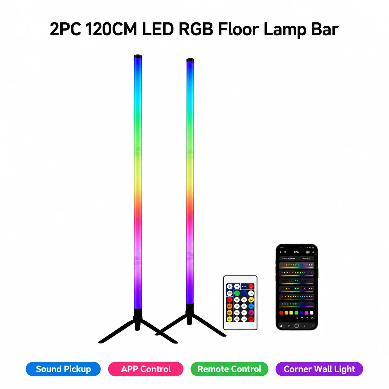 โคมไฟตั้งพื้น RGB ขนาด 120 ซม. - Lighting Decoration For Home บทวิจารณ์และราคา
