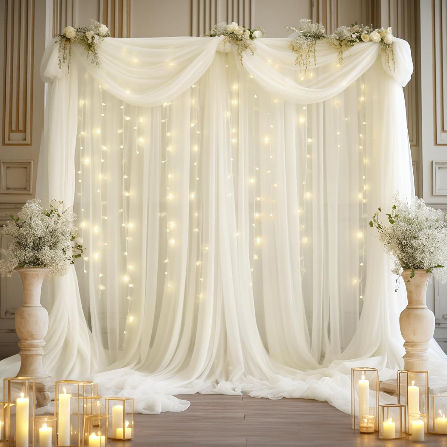 ชุดฉากหลังผ้าทูลสำหรับงานแต่งง - Decor Lighting Pack บทวิจารณ์และราคา