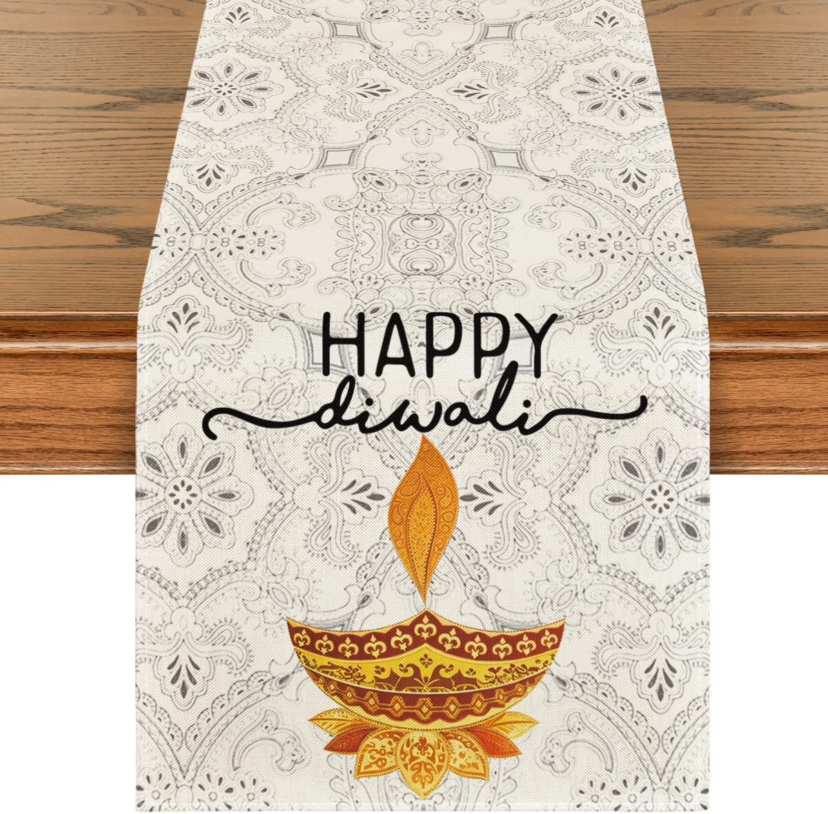 ผ้าปูโต๊ะลายผ้าลินินสำหรับงานเ - Lighting Decoration For Diwali บทวิจารณ์และราคา